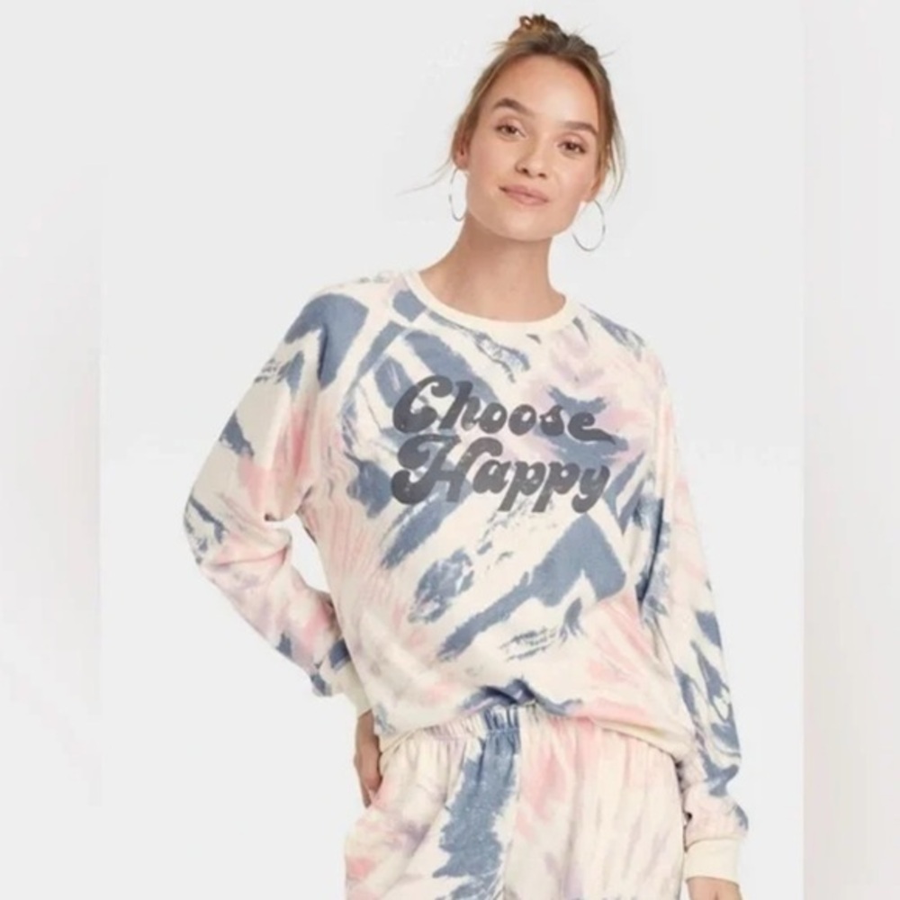 Grayson Threads Blue and Pink Tie-Dye Sweatshirt